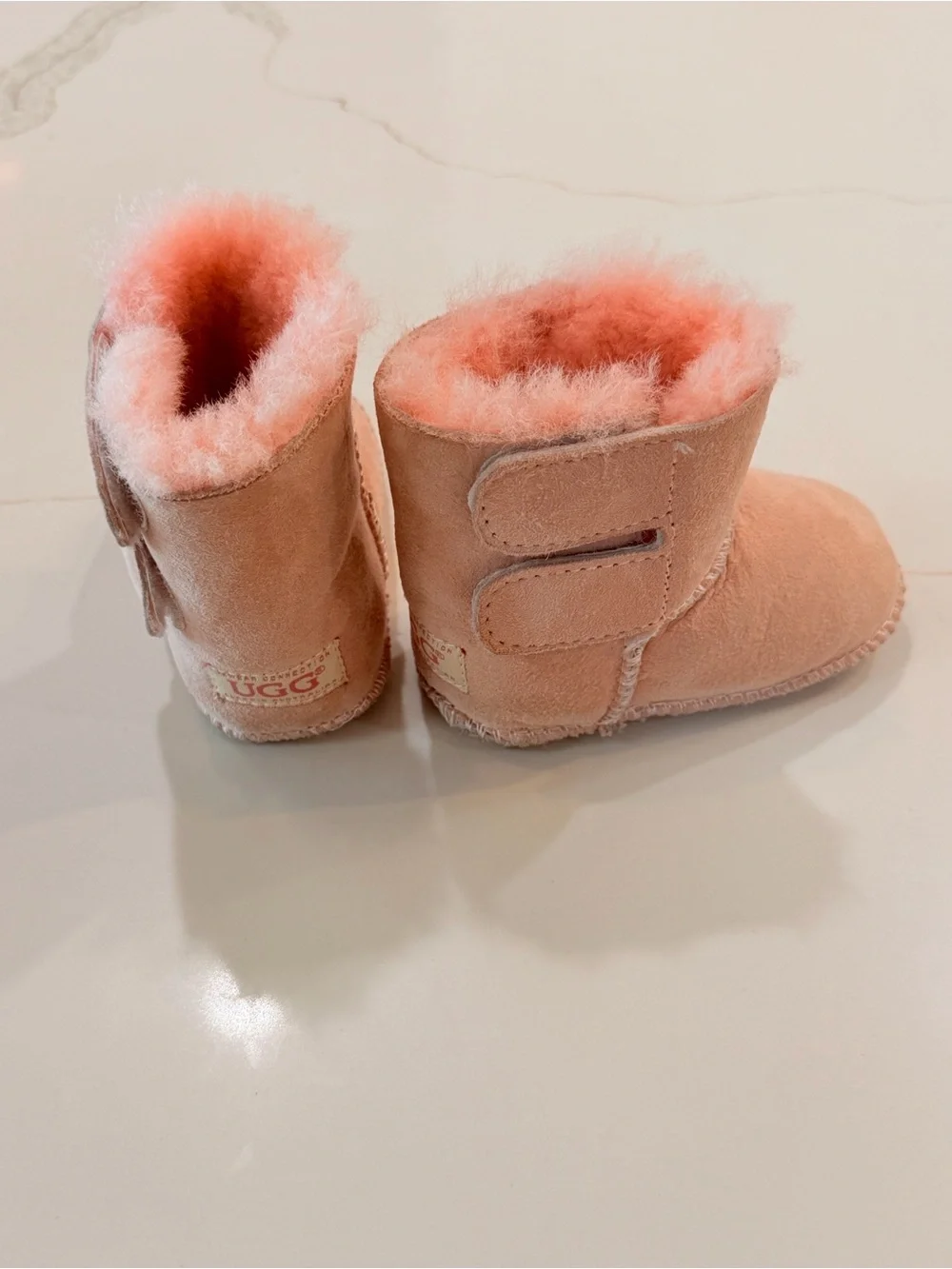 UGG Kids Soft Pink Sheepskin Booties